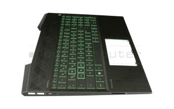 71NG9132111 teclado incl. topcase original HP DE (alemán) negro/verde/negro con retroiluminacion