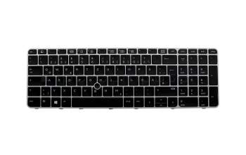 836621-041 teclado original HP DE (alemán) negro/plateado mate con mouse-stick