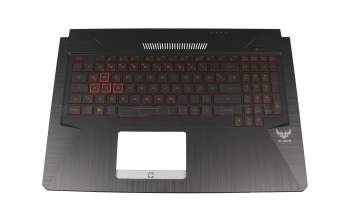 90NR0192-R31GE0 teclado incl. topcase original Asus DE (alemán) negro/rojo/negro con retroiluminacion