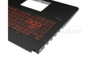 90NR0192-R31GE0 teclado incl. topcase original Asus DE (alemán) negro/rojo/negro con retroiluminacion