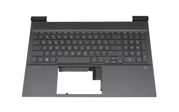 910300288450 teclado incl. topcase original HP DE (alemán) gris/canaso con retroiluminacion