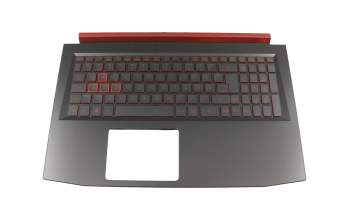 ACM16B66D0 teclado incl. topcase original Acer DE (alemán) negro/rojo/negro con retroiluminacion (Nvidia 1050)