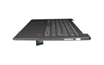 AM171000200KCS1 teclado incl. topcase original Lenovo DE (alemán) gris/canaso con retroiluminacion (fingerprint)