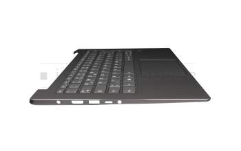 AM171000200KCS1 teclado incl. topcase original Lenovo DE (alemán) gris/canaso con retroiluminacion (fingerprint)