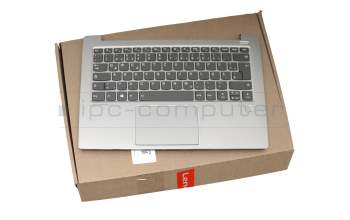 AM171000290 teclado incl. topcase original Lenovo DE (alemán) gris/plateado con retroiluminacion (fingerprint)