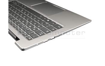 AM171000290 teclado incl. topcase original Lenovo DE (alemán) gris/plateado con retroiluminacion (fingerprint)