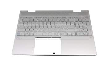 AM2UU000640 teclado incl. topcase original HP DE (alemán) plateado/plateado con retroiluminacion (DSC)