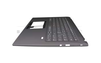 AM3KD000800-SSH3 teclado incl. topcase original Acer DE (alemán) gris/canaso con retroiluminacion