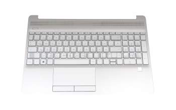 AP2HB000411 teclado incl. topcase original HP DE (alemán) plateado/plateado (Fingerprint)