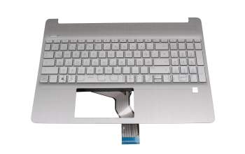 BJEPH4B5WII4H1 teclado incl. topcase original HP DE (alemán) plateado/plateado (Fingerprint)