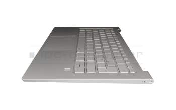 C04-0411 2008251422 teclado incl. topcase original Lenovo DE (alemán) plateado/plateado con retroiluminacion