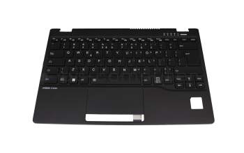 CP822314-01 teclado incl. topcase original Fujitsu US (Inglés) negro/negro con retroiluminacion