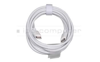 Cable de datos-/carga USB-C blanco 1,80m (USB 2.0 Type C to C; 20V 3.3A) para Huawei MateBook 13 (2020)