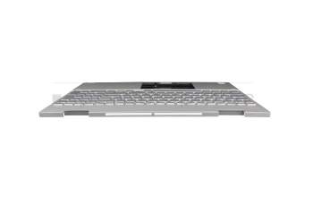 DJM20A11S001013 teclado incl. topcase original HP DE (alemán) plateado/plateado con retroiluminacion (DSC)