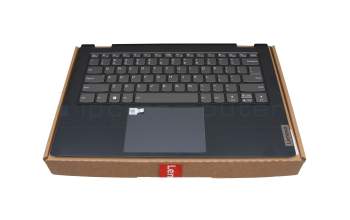 ET375000300 teclado incl. topcase original Lenovo US (Inglés) gris/azul con retroiluminacion