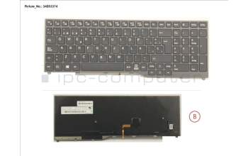 Fujitsu FUJ:CP737260-XX KEYBOARD 10KEY BLACK W/ TS SPAIN