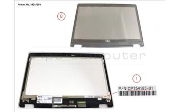 Fujitsu FUJ:CP754186-XX LCD ASSY HD, AG INCL.TOUCHPANEL