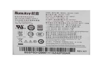 Fuente de alimentación del Ordenador de sobremesa 180 vatios (P2 48cm, P1 22cm) original para Lenovo IdeaCentre 510-15ICK (90LU)