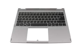 JTE4600K2030003 teclado incl. topcase original Acer FR (francés) gris/canaso con retroiluminacion