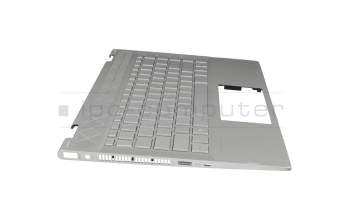 L15909-041 teclado incl. topcase original HP DE (alemán) plateado/plateado con retroiluminacion