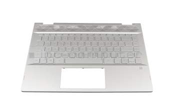 L22407-041 teclado incl. topcase original HP DE (alemán) plateado/plateado con retroiluminacion