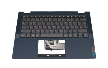 LC560-14 teclado incl. topcase original Lenovo DE (alemán) gris oscuro/azul con retroiluminacion azul