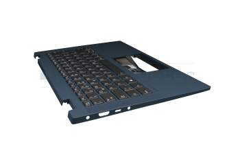 LC560-14 teclado incl. topcase original Lenovo DE (alemán) gris oscuro/azul con retroiluminacion azul