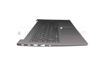 LCM19J36D0J686A teclado incl. topcase original Lenovo DE (alemán) plateado/canaso con retroiluminacion