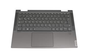 NBX0001QF10 teclado incl. topcase original Lenovo DE (alemán) gris/canaso con retroiluminacion