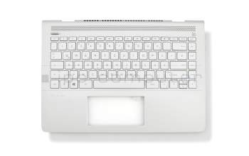 PK1322R2B10 teclado incl. topcase original HP DE (alemán) plateado/plateado con retroiluminacion