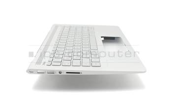 PK1322R2B10 teclado incl. topcase original HP DE (alemán) plateado/plateado con retroiluminacion