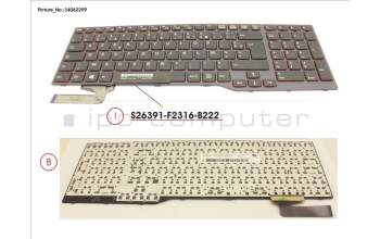 Fujitsu S26391-F2316-B222 KEYBOARD BLACK W/O TS FRANCE