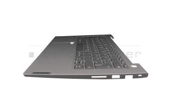 SN20Z38332 teclado incl. topcase original Lenovo DE (alemán) gris/canaso con retroiluminacion