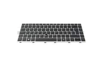 SN9172BL2 teclado original LiteOn SF (suiza-francés) negro/plateado con retroiluminacion y mouse-stick