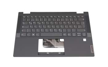 Teclado incl. topcase DE (alemán) gris/canaso (Fingerprint) original para Lenovo IdeaPad Flex 5-14ARE05 (81X2)