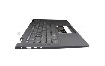 Teclado incl. topcase DE (alemán) gris/canaso (Fingerprint) original para Lenovo IdeaPad Flex 5-14ARE05 (81X2)