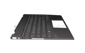 Teclado incl. topcase DE (alemán) gris/canaso con retroiluminacion original para HP Envy x360 13-ar0900