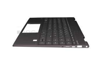 Teclado incl. topcase DE (alemán) gris/canaso con retroiluminacion original para HP Envy x360 13-ar0900