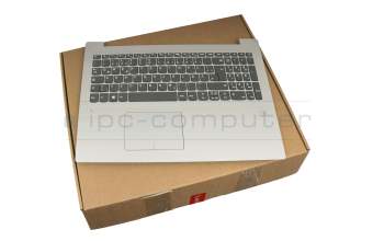 Teclado incl. topcase DE (alemán) gris/plateado (Fingerprint) original para Lenovo IdeaPad 320-15IKB (80XL/80YE)