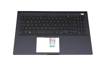 Teclado incl. topcase DE (alemán) negro/azul original para Asus Expertbook L1 L1501CDA