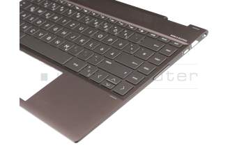 Teclado incl. topcase DE (alemán) negro/canaso con retroiluminacion original para HP Envy x360 13-ag0500