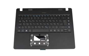 Teclado incl. topcase DE (alemán) negro/negro con retroiluminacion original para Acer TravelMate P2 (P214-52)