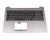 0KN0-UQ2UI13 teclado incl. topcase original Pegatron US (Inglés) negro/canaso con retroiluminacion