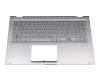 0KN1-752GE16 teclado incl. topcase original Pegatron DE (alemán) plateado/plateado con retroiluminacion