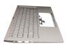 0KN1-A61GE13 teclado incl. topcase original Asus DE (alemán) plateado/plateado con retroiluminacion