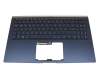 0KNB0-563AGE00 teclado incl. topcase original Asus DE (alemán) azul/azul con retroiluminacion