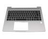 L65224-041 teclado incl. topcase original HP DE (alemán) negro/plateado con retroiluminacion (Heatshield)