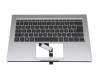 102-016M2LHC04 teclado incl. topcase original Acer DE (alemán) plateado/plateado con retroiluminacion