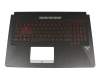 13N1-6EA0411 teclado incl. topcase original Asus DE (alemán) negro/rojo/negro con retroiluminacion