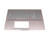 39XKNTAJN70 teclado incl. topcase original Asus DE (alemán) plateado/rosa con retroiluminacion